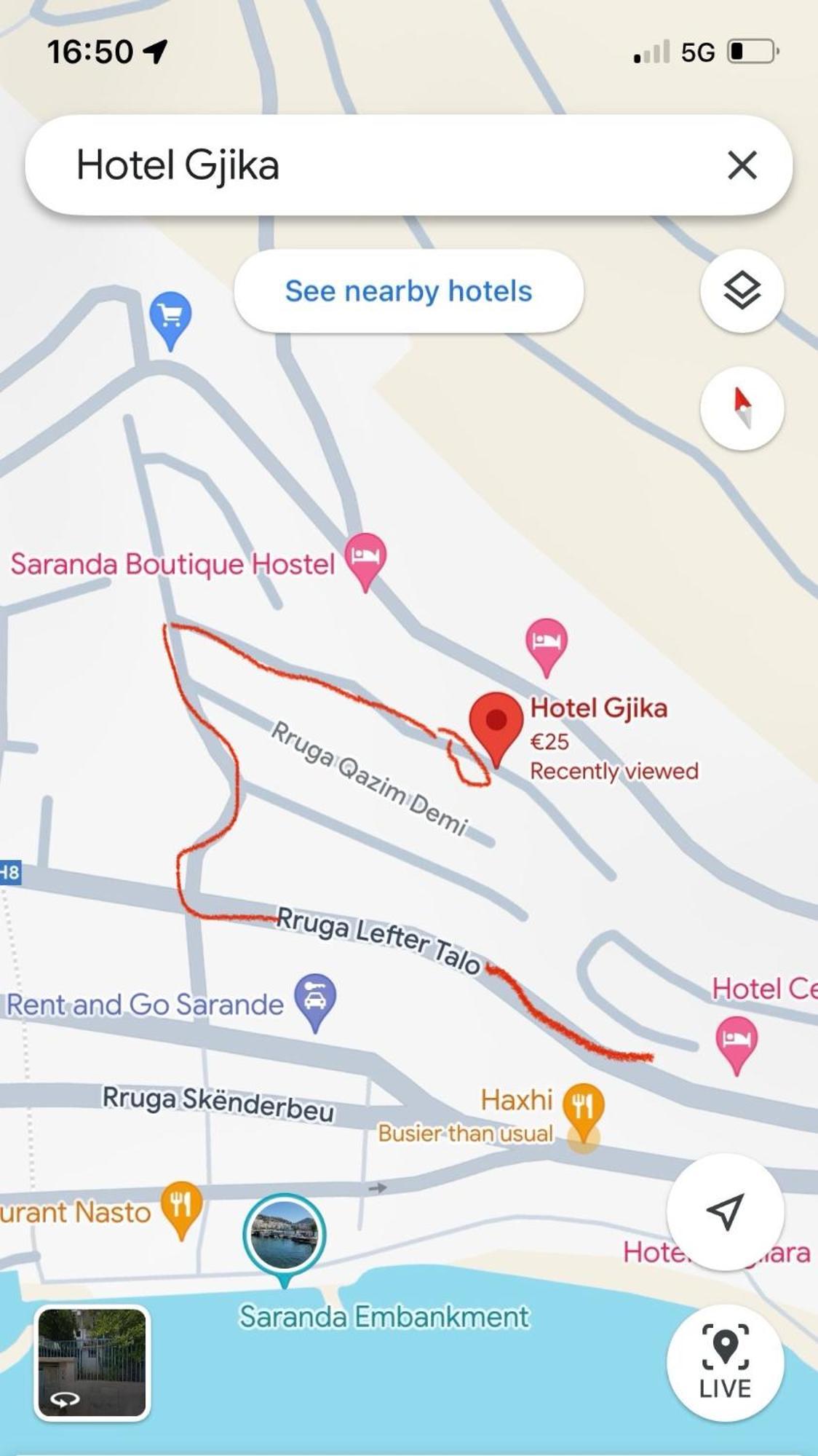 Hotel Gjika Sarandë 외부 사진